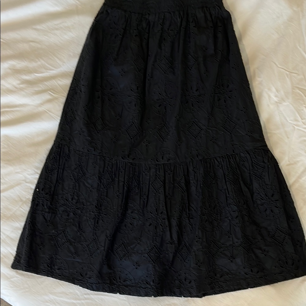 GAP Black Tiered Midi Skirt eyelet
